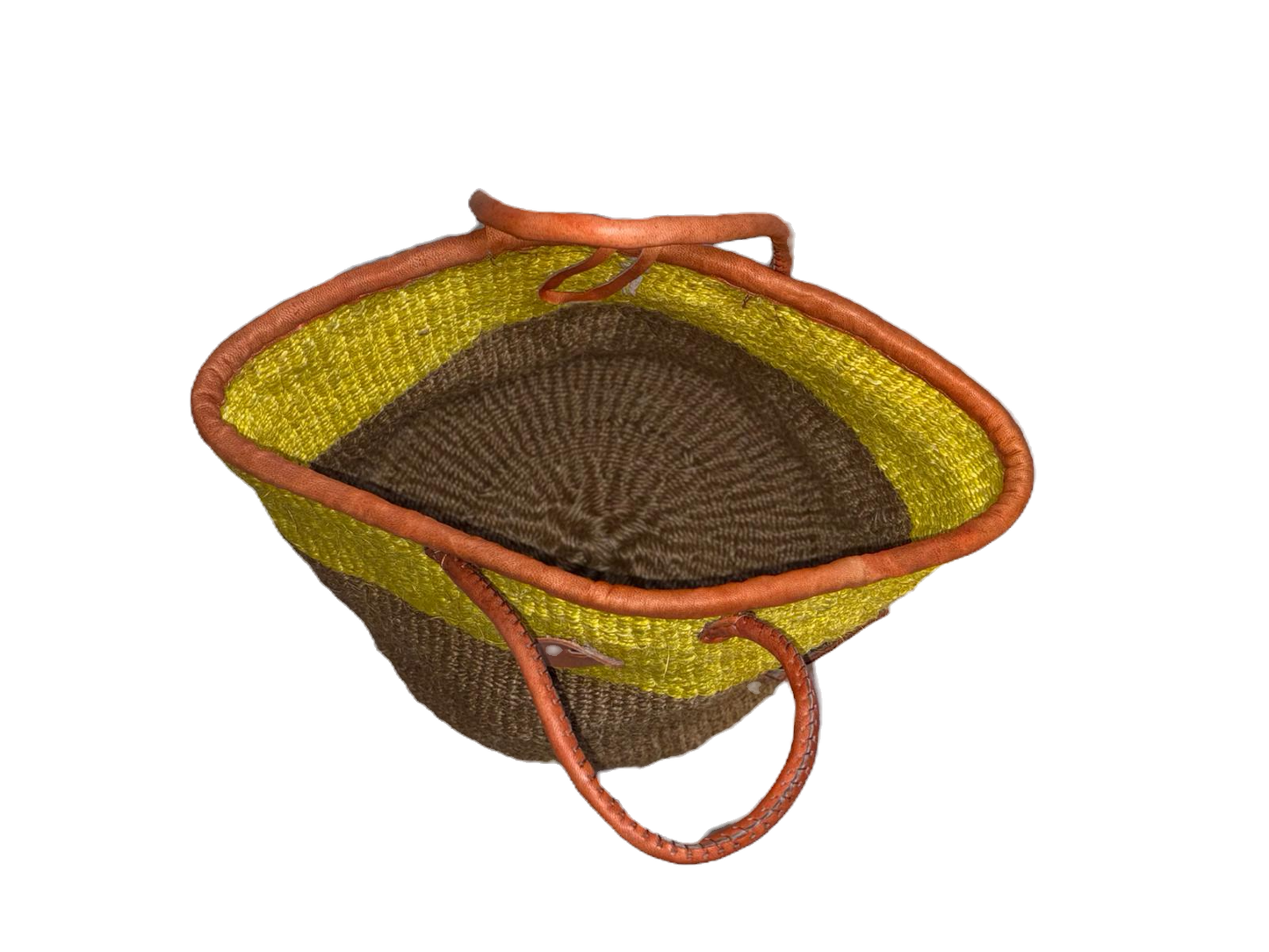 Handmade Sisal Basket  with handle-Size 12"-Medium Size-Kiondo image 3