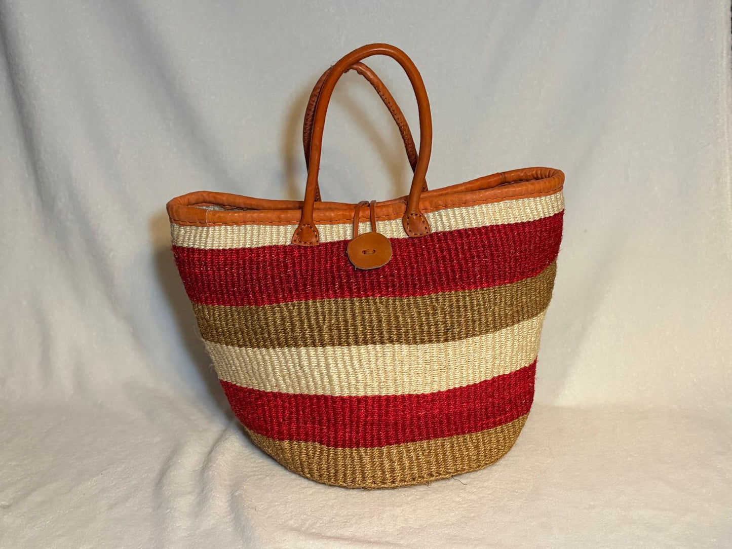 Handmade Sisal Basket  with handle-Size 14"-Large-Kiondo image 7